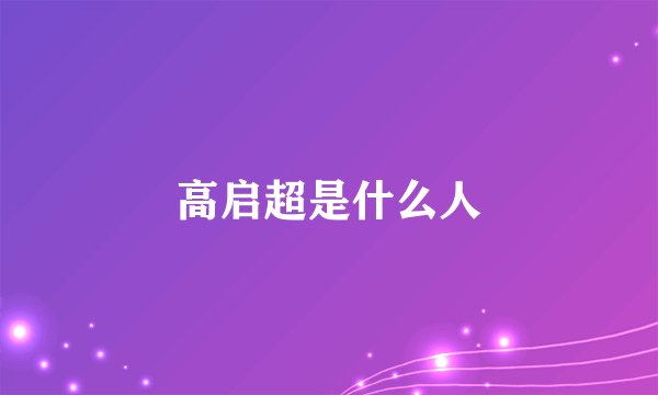高启超是什么人